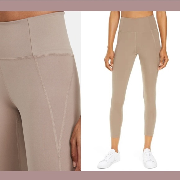 NWT Girlfriend Collective [ XXL ] High‎ Waist 7/8 Leggings in Limestone - Picture 2 of 12